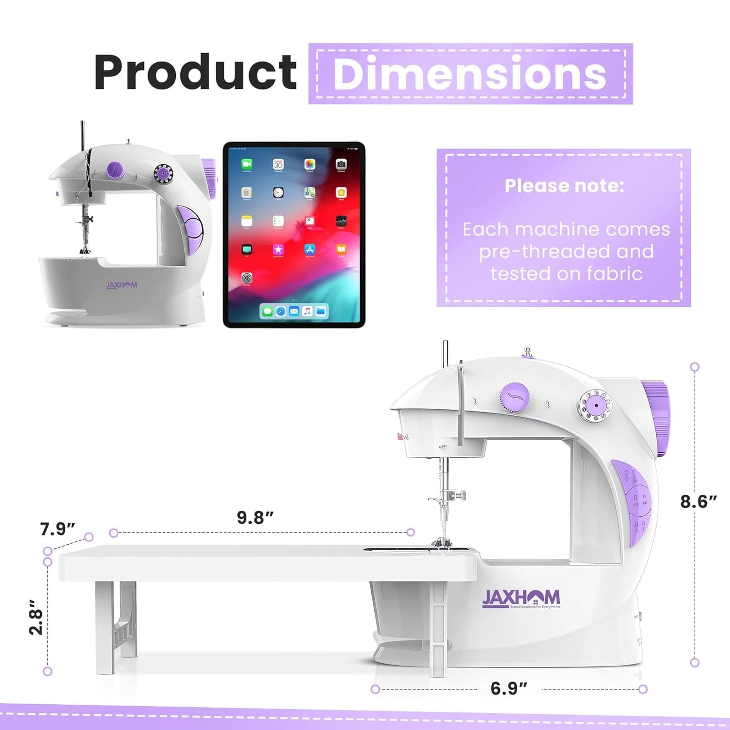 🧵 Mini Electric Sewing Machine (SM-1) | Portable Stitching Machine with Extension Table, Foot Pedal, Adapter & Built-In Focus Light – Home Tailoring Kit