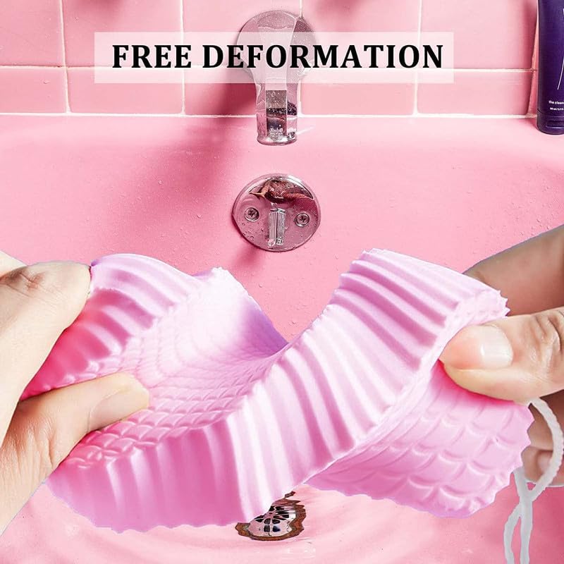 🧽 THE LUCIIFFER Soft Bath & Body Shower Sponge 🫧 | Gentle Exfoliating Dead Skin Remover for Adults & Kids (Pack of 2, Multicolor)