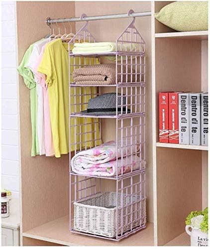 👚 5-Layer Folding Clothes Storage Rack | Hanging Organizer for Students & Homes (White) 🤍
