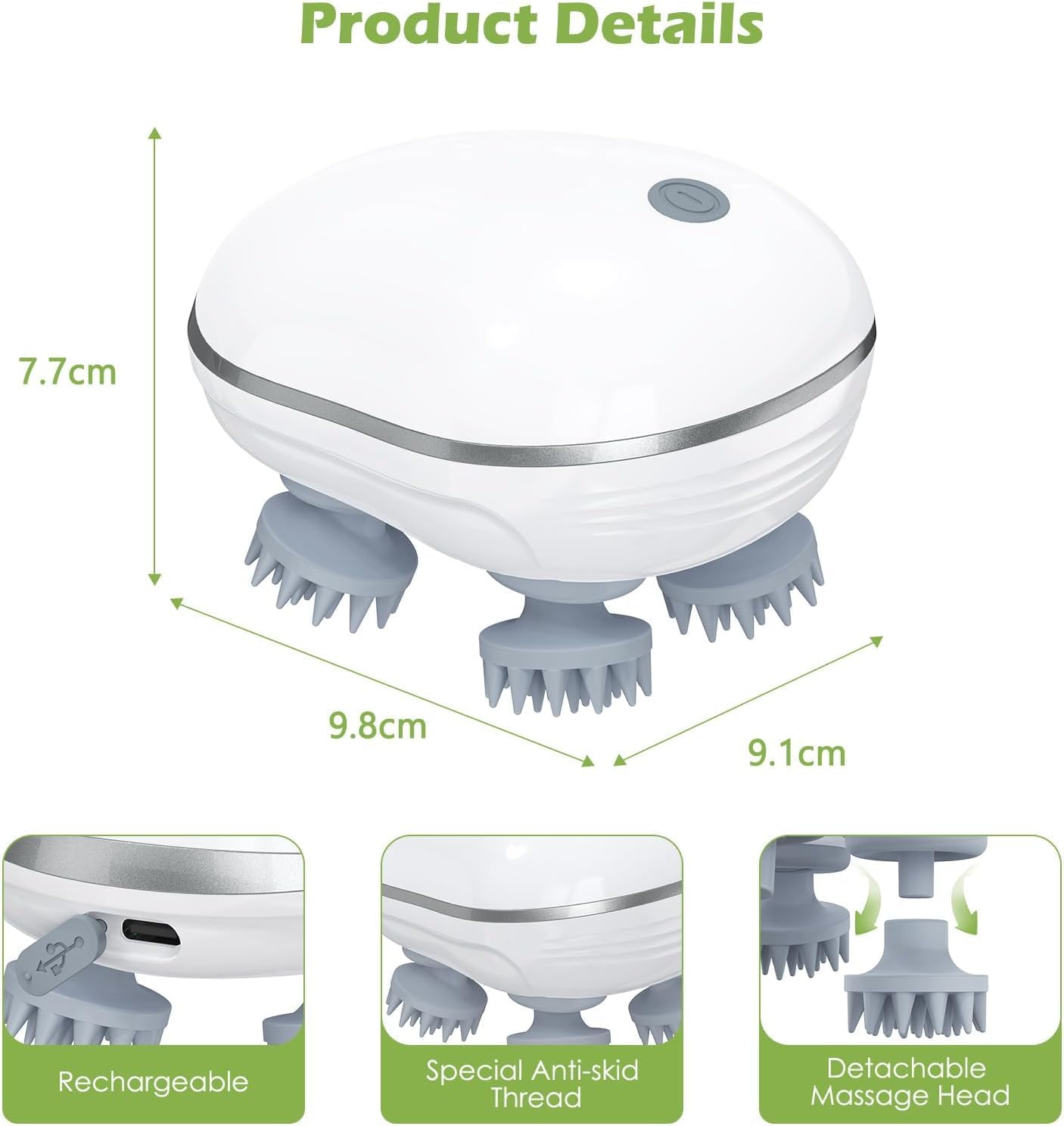 💆♂️ Electric Head & Scalp Massager – Advanced Red Light Therapy for Hair Growth & Fall Control ✨