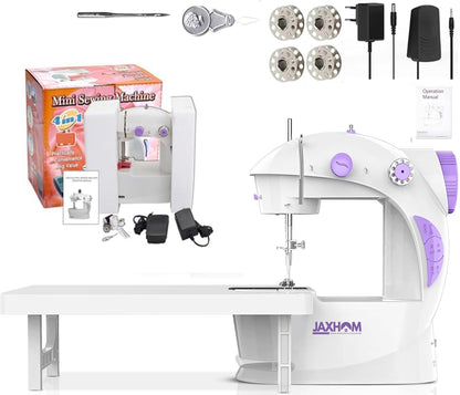 🧵 Mini Electric Sewing Machine (SM-1) | Portable Stitching Machine with Extension Table, Foot Pedal, Adapter & Built-In Focus Light – Home Tailoring Kit