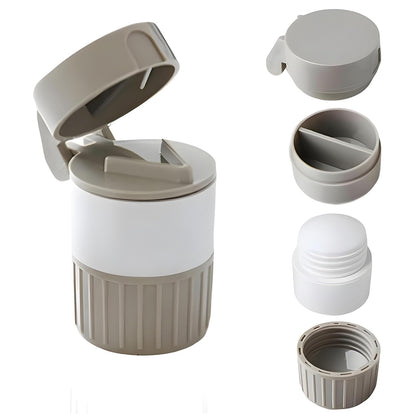 💊 Naama 3-in-1 Tablet & Pill Cutter | Crusher, Grinder & Storage Box – Portable Mini Pill Splitter (White)