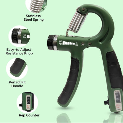 💪 Hand Grip Strengthener | Adjustable 5 kg – 60 kg | Digital Hand Gripper for Men & Women 🖐️