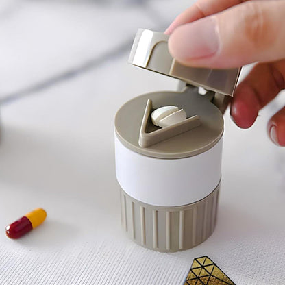 💊 Naama 3-in-1 Tablet & Pill Cutter | Crusher, Grinder & Storage Box – Portable Mini Pill Splitter (White)