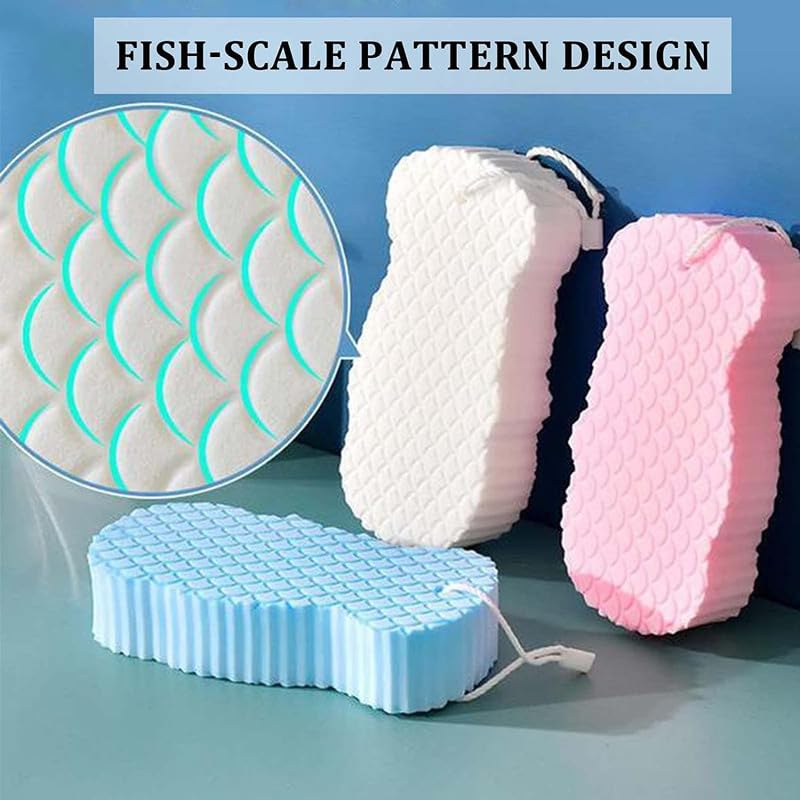 🧽 THE LUCIIFFER Soft Bath & Body Shower Sponge 🫧 | Gentle Exfoliating Dead Skin Remover for Adults & Kids (Pack of 2, Multicolor)