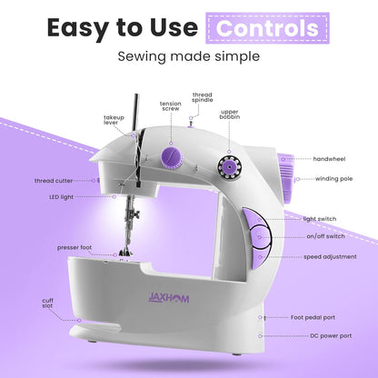 🧵 Mini Electric Sewing Machine (SM-1) | Portable Stitching Machine with Extension Table, Foot Pedal, Adapter & Built-In Focus Light – Home Tailoring Kit
