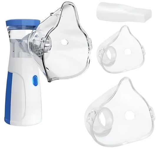 🌬️ LANFFIA Portable Mesh Nebulizer | Silent & Compact Steam Inhaler for Cold, Cough, Asthma, Sinusitis & Bronchitis | USB & Battery Operated Vaporizer for Adults & Kids (With Masks)