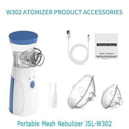 🌬️ LANFFIA Portable Mesh Nebulizer | Silent & Compact Steam Inhaler for Cold, Cough, Asthma, Sinusitis & Bronchitis | USB & Battery Operated Vaporizer for Adults & Kids (With Masks)