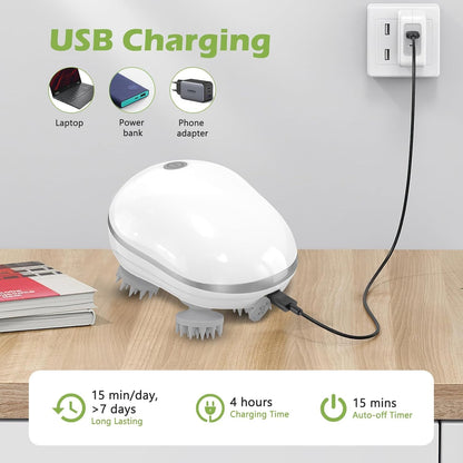 💆‍♂️ Electric Head & Scalp Massager – Advanced Red Light Therapy for Hair Growth & Fall Control ✨