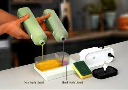 🧼 3-in-1 Soap Dispenser with Sponge Holder & Pump – Smart Sink Organizer