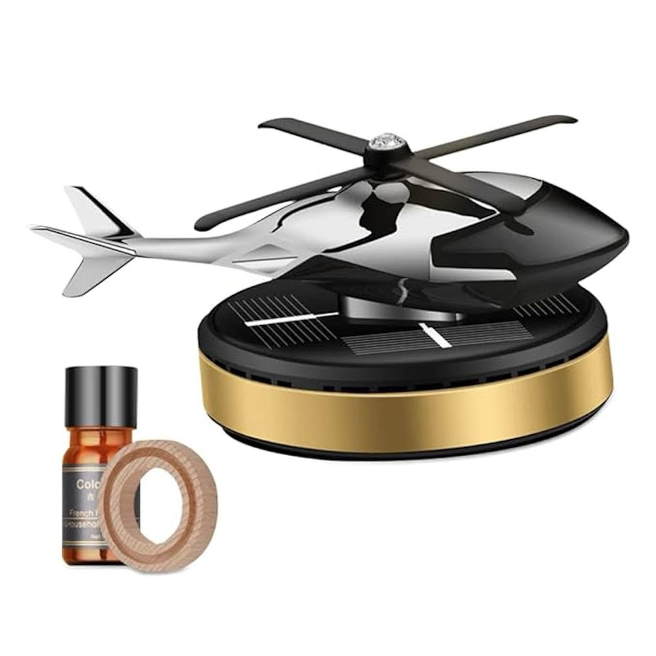 🚁✨ Helicopter Solar Powered Car Perfume | Auto Rotation Aroma Diffuser