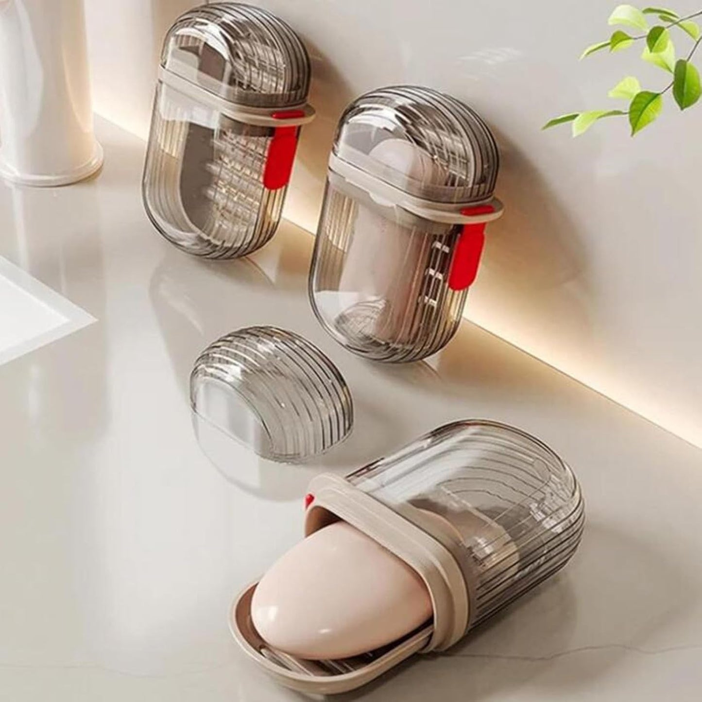 🧼 BDO Waterproof Plastic Soap Dish 🧳 | Leak-Proof Travel Soap Box with Cover (Pack of 2)