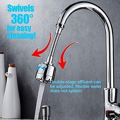 🚿 CLIXERA 360° Rotatable Sink Faucet Sprayer | Anti-Splash Tap Nozzle with Hose & Universal Connector – Stainless Steel (Silver)