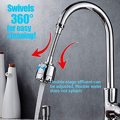 🚿 CLIXERA 360° Rotatable Sink Faucet Sprayer | Anti-Splash Tap Nozzle with Hose & Universal Connector – Stainless Steel (Silver)