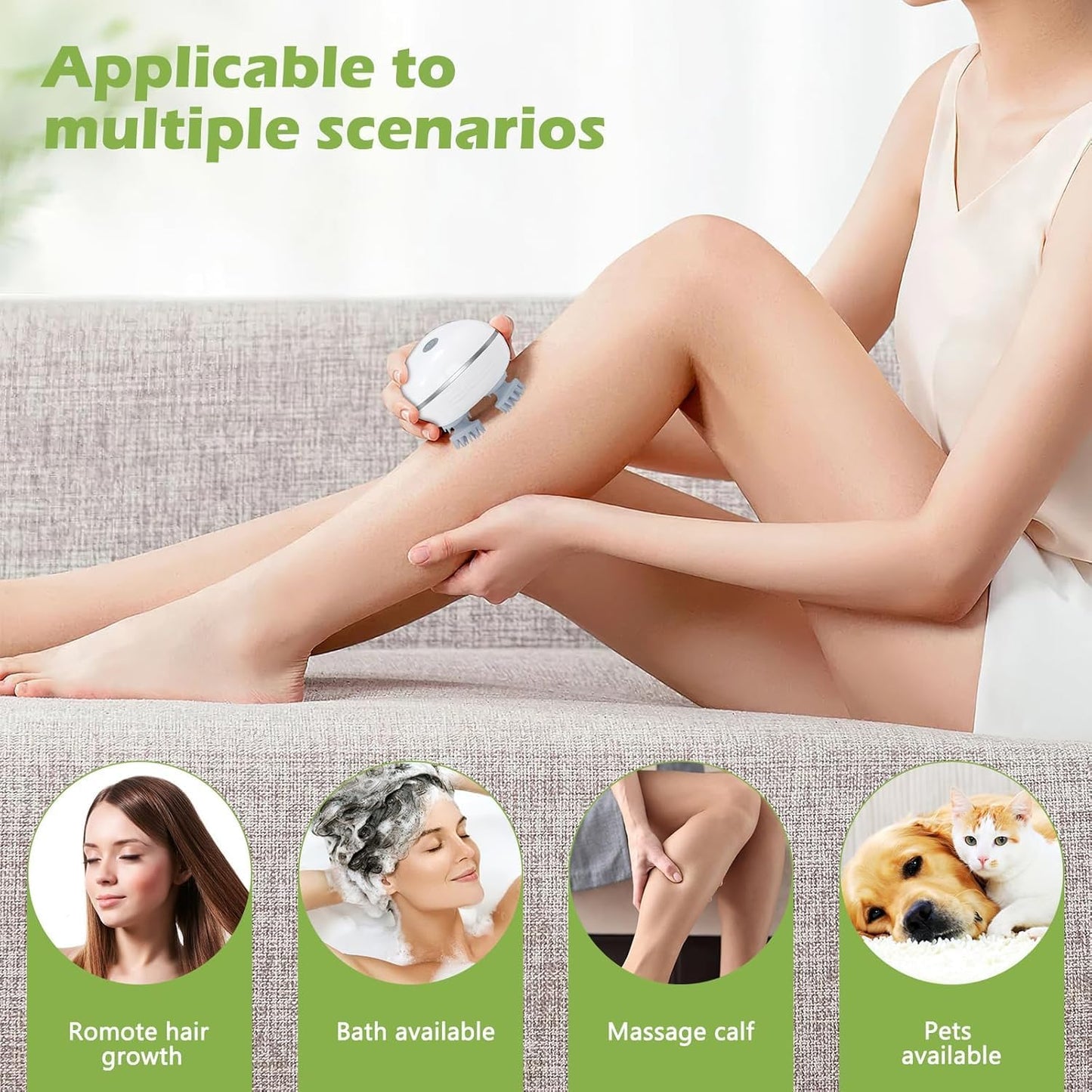 💆‍♂️ Electric Head & Scalp Massager – Advanced Red Light Therapy for Hair Growth & Fall Control ✨