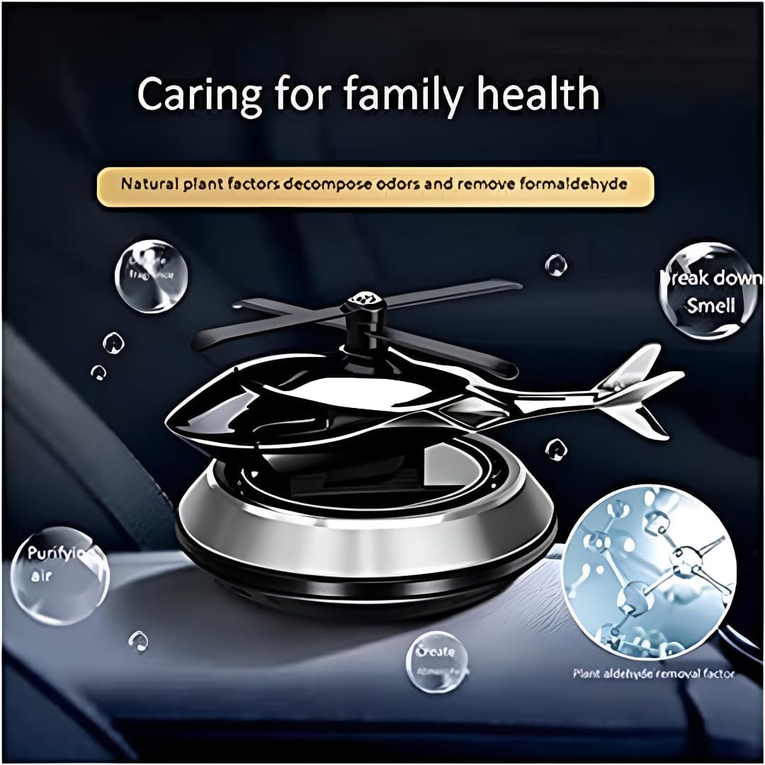🚁✨ Helicopter Solar Powered Car Perfume | Auto Rotation Aroma Diffuser