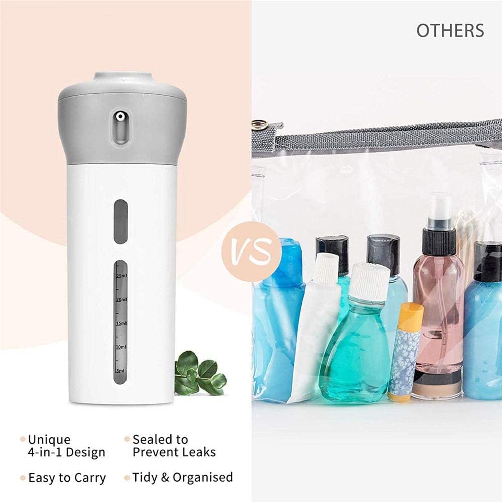 ✈️ 4-in-1 Travel Dispenser Bottle Set – Leak-Proof Refillable Toiletry Organizer