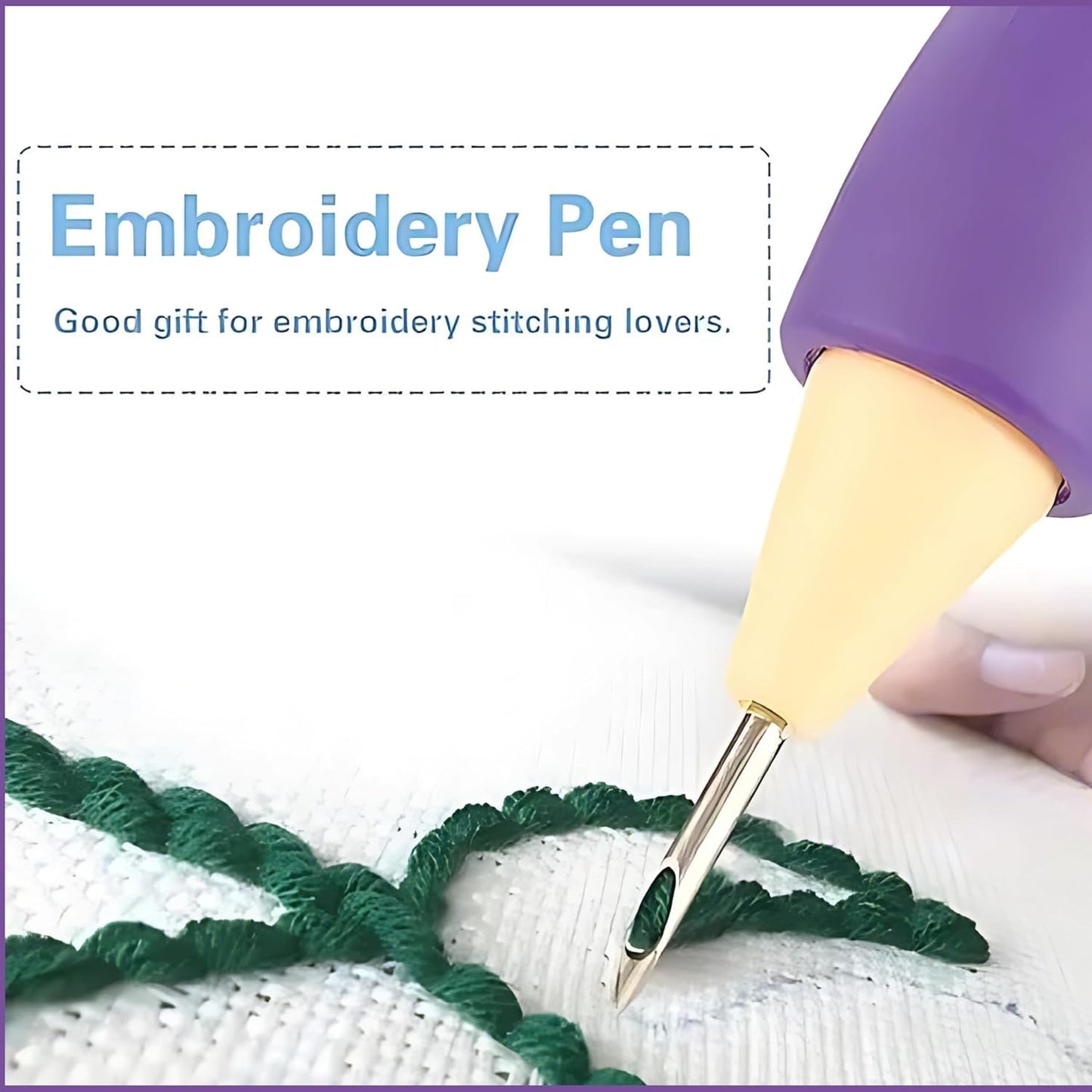 🪡 Lecraft Punch Needle Set – 3 Sizes Embroidery Pen with Threader (Purple, 1 Pc Set)