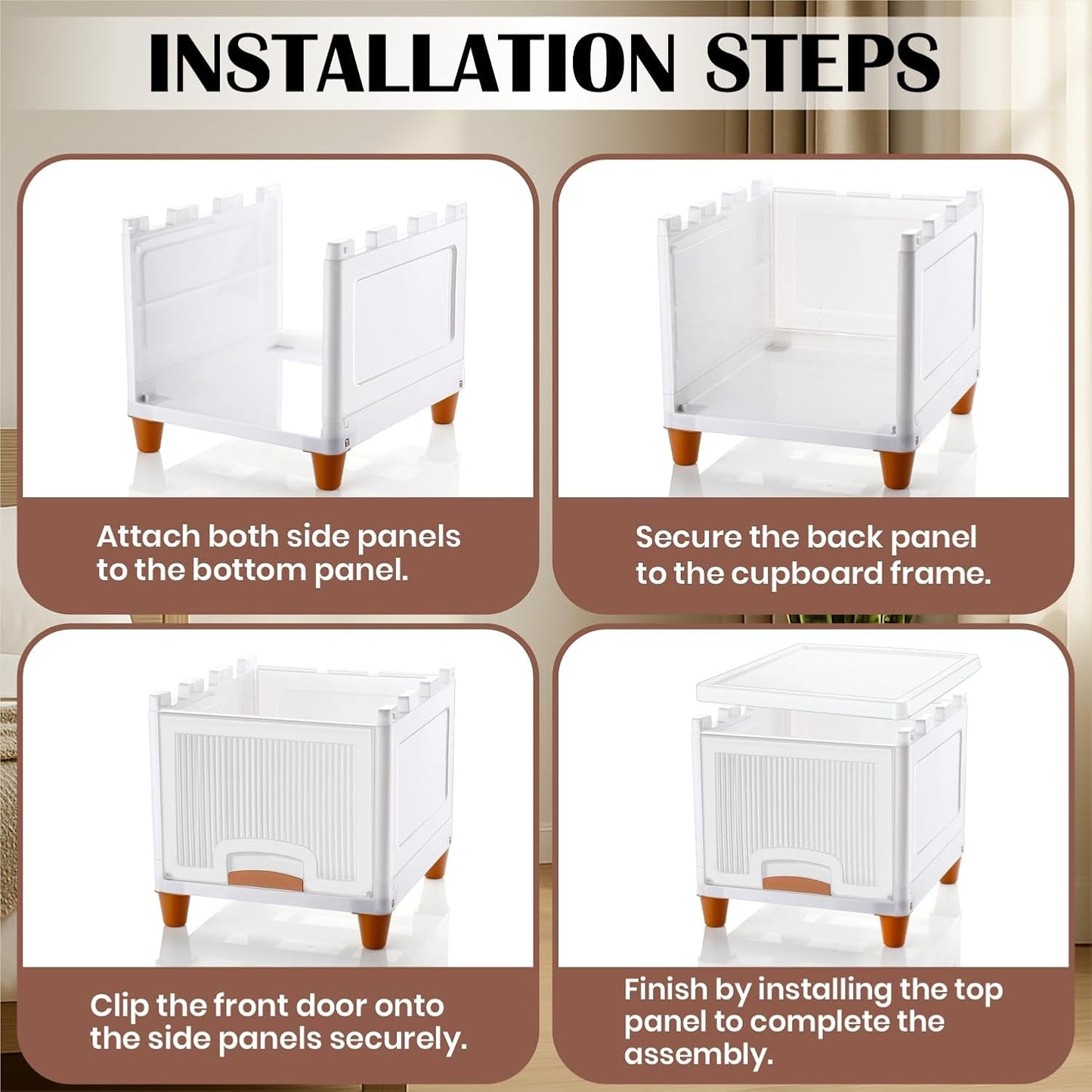 🧺 5-Tier Foldable Organizer Cabinet | Multipurpose Storage Rack for Home & Kitchen (White) 🤍