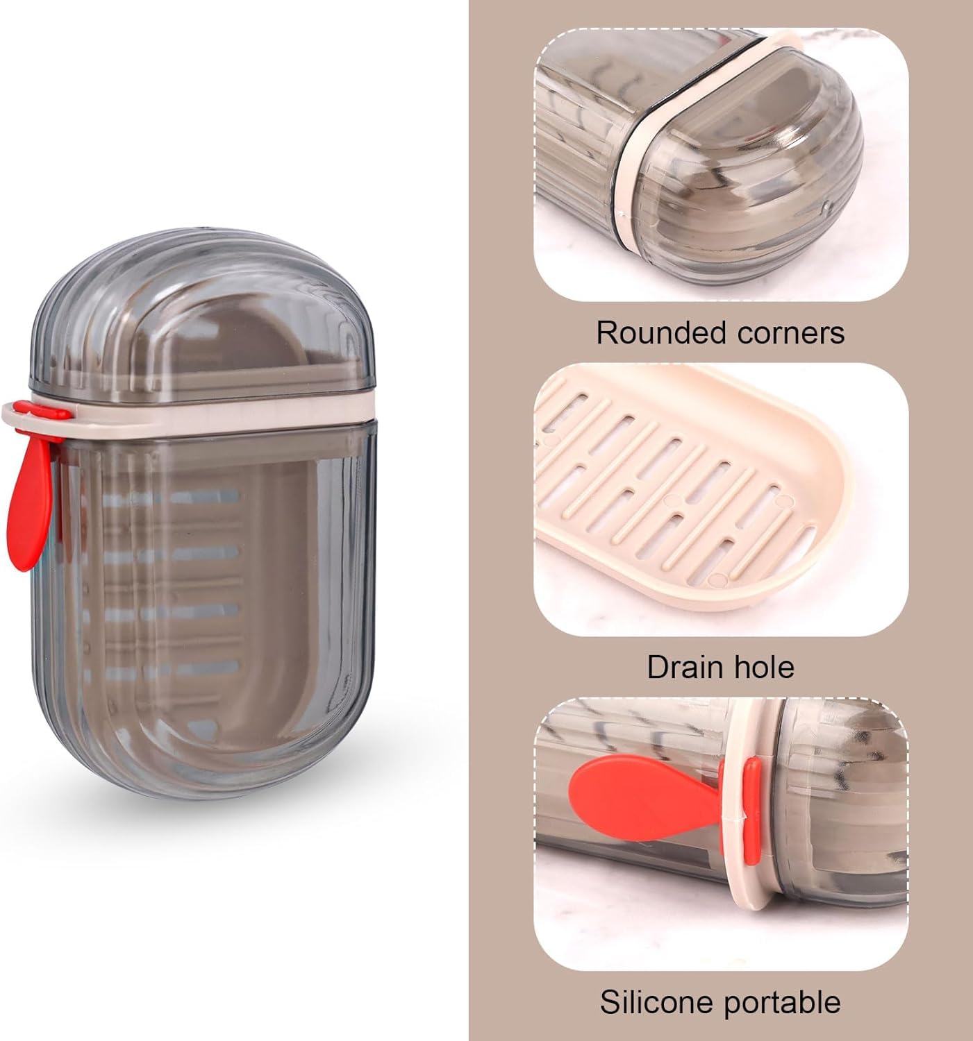 🧼 BDO Waterproof Plastic Soap Dish 🧳 | Leak-Proof Travel Soap Box with Cover (Pack of 2)