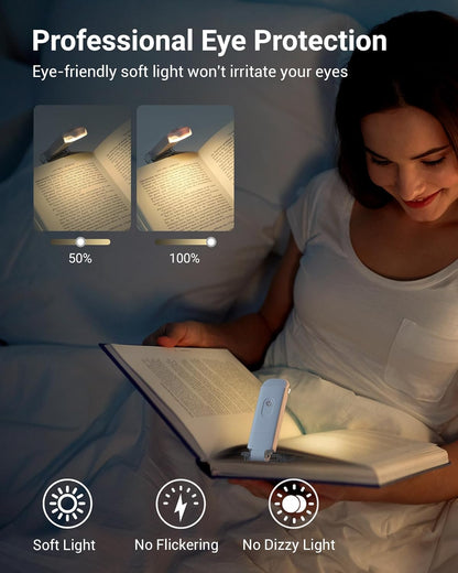 📖 Rechargeable Book Reading Light – Eye Protection LED Clip Light