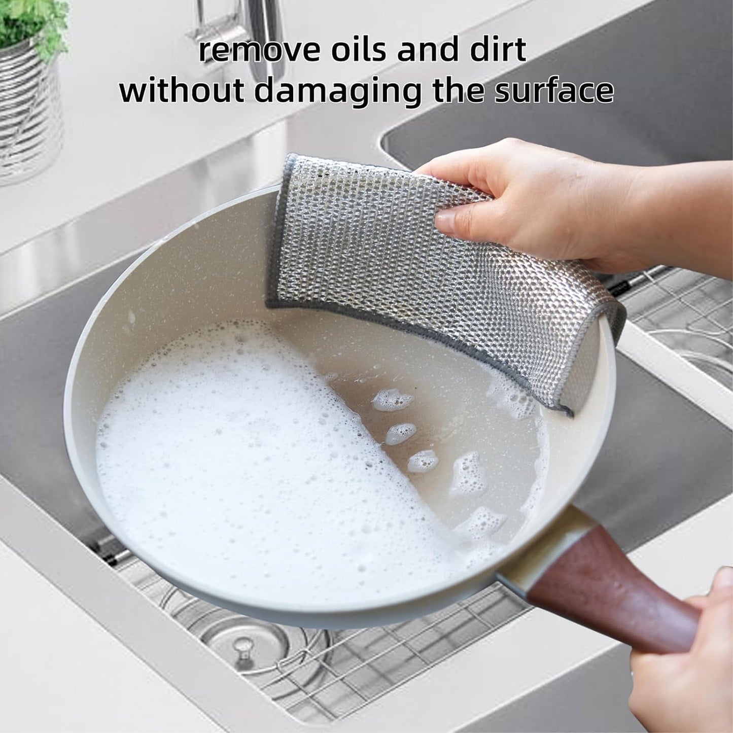 🧽 Wire Dishcloth & Gaps Cleaning Brush – Multipurpose Non-Scratch Dishwashing Rags (Pack of 10)