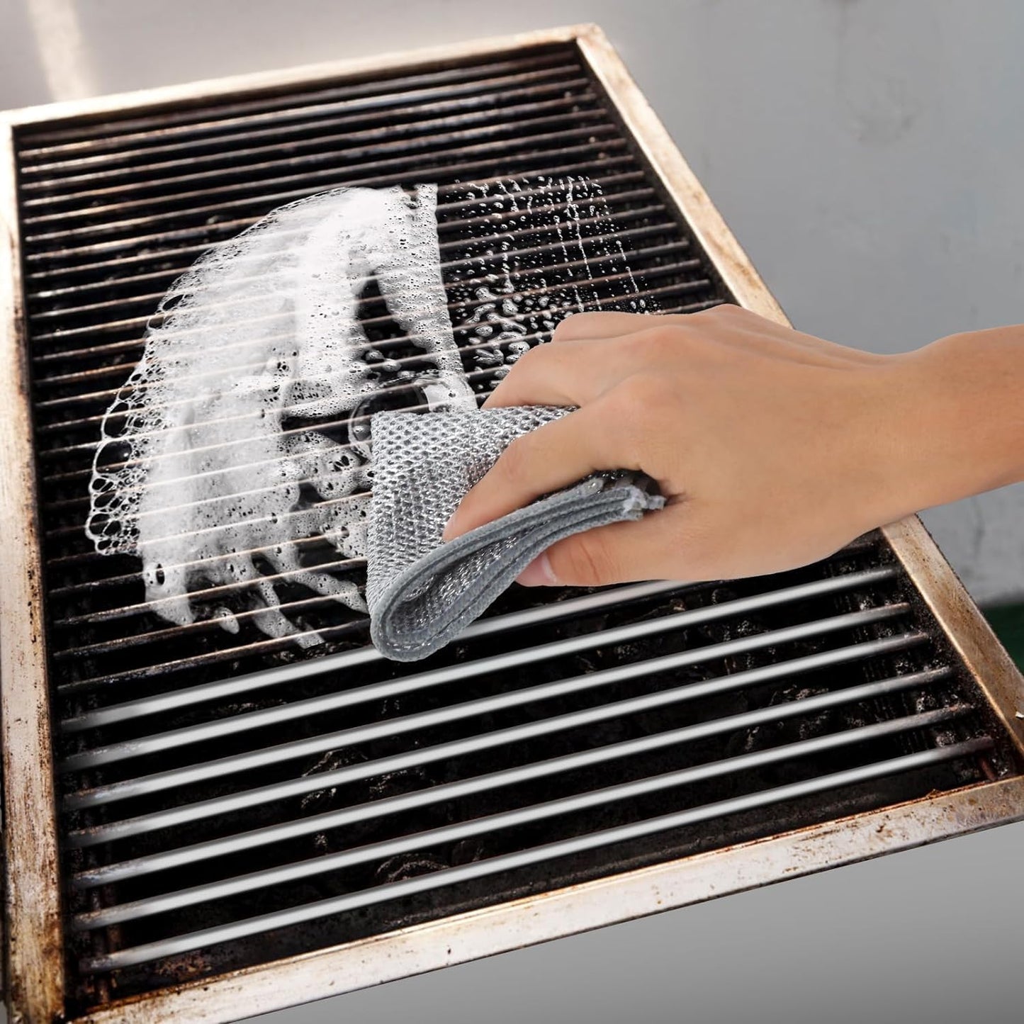 🧽 Wire Dishcloth & Gaps Cleaning Brush – Multipurpose Non-Scratch Dishwashing Rags (Pack of 10)