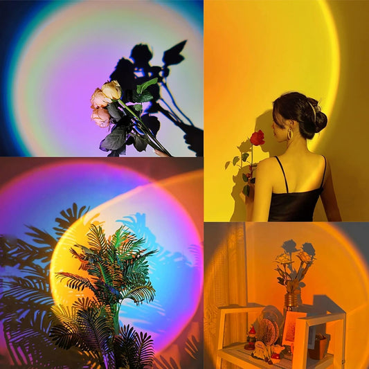 🌈 16-Color Projection Lamp with Remote Control ✨ -  Bring the Magic of Sunset Right into Your Room