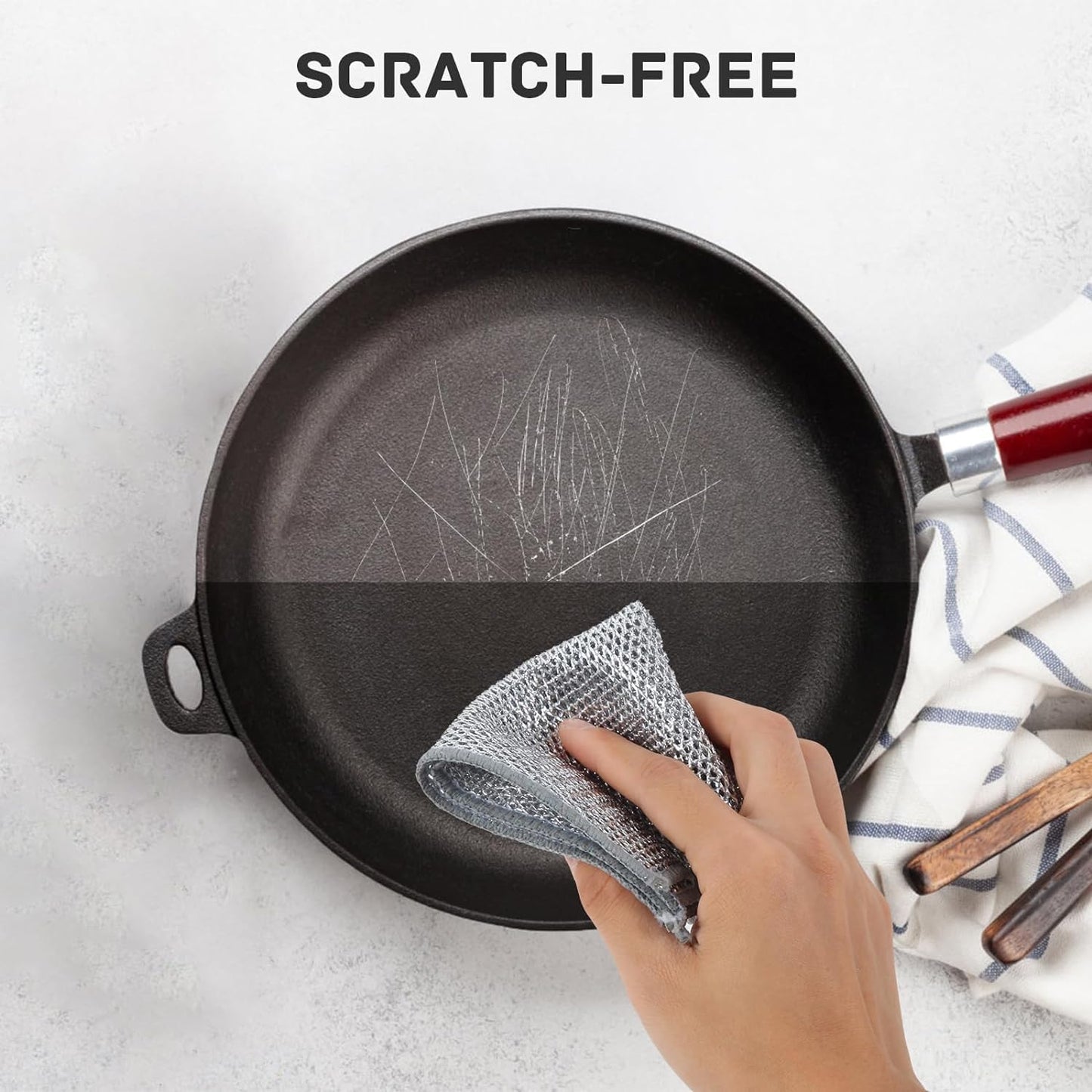 🧽 Wire Dishcloth & Gaps Cleaning Brush – Multipurpose Non-Scratch Dishwashing Rags (Pack of 10)