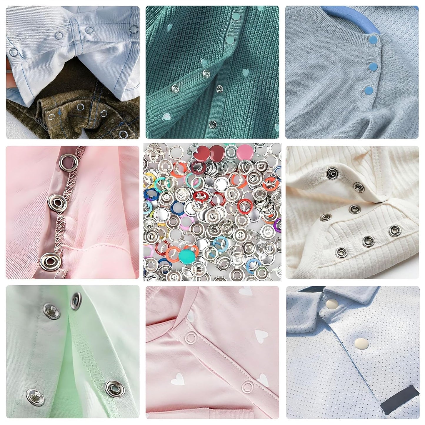 🧵 Snap Fasteners Kit | DIY Metal Button Set with Hand Pliers Tool & Storage Box (Multicolor) ✨