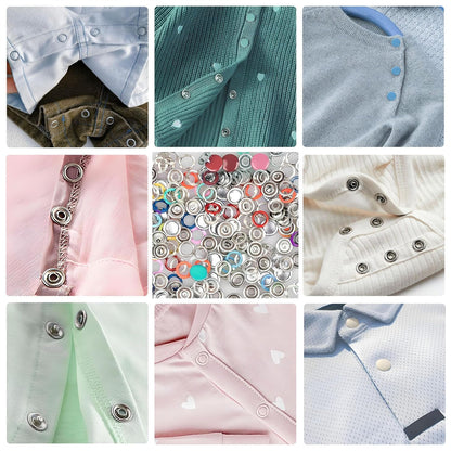 🧵 Snap Fasteners Kit | DIY Metal Button Set with Hand Pliers Tool & Storage Box (Multicolor) ✨